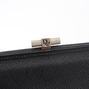 Christian Dior Honeycomb Canvas Shoulder Bag PVC Black Gold Auth ka4185-10