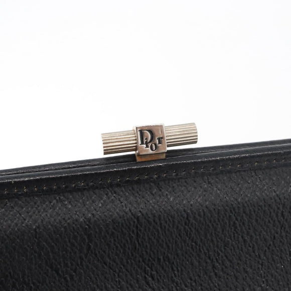 Christian Dior Honeycomb Canvas Shoulder Bag PVC Black Gold Auth ka4185