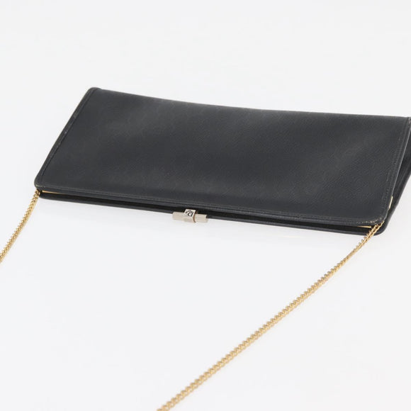 Christian Dior Honeycomb Canvas Shoulder Bag PVC Black Gold Auth ka4185