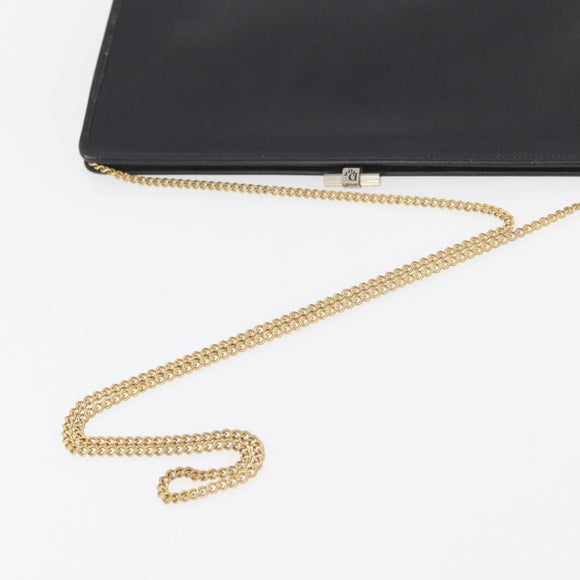 Christian Dior Honeycomb Canvas Shoulder Bag PVC Black Gold Auth ka4185