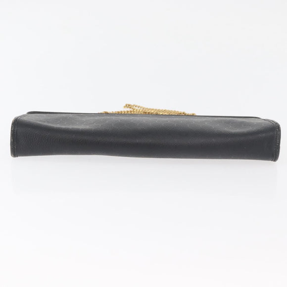 Christian Dior Honeycomb Canvas Shoulder Bag PVC Black Gold Auth ka4185