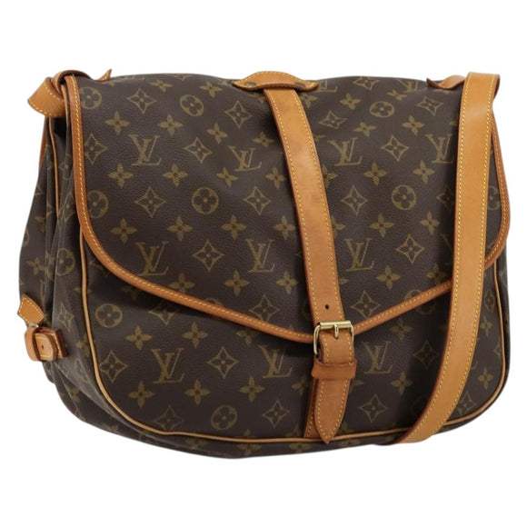 LOUIS VUITTON Monogram Saumur 35 Shoulder Bag M42254 LV Auth ka4186A