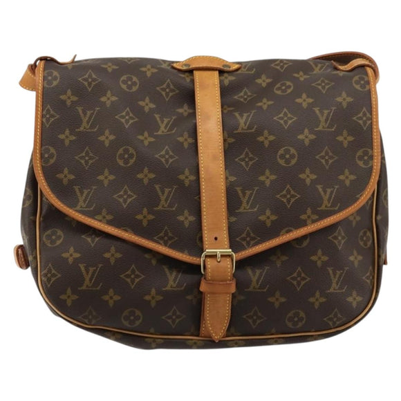 LOUIS VUITTON Monogram Saumur 35 Shoulder Bag M42254 LV Auth ka4186A