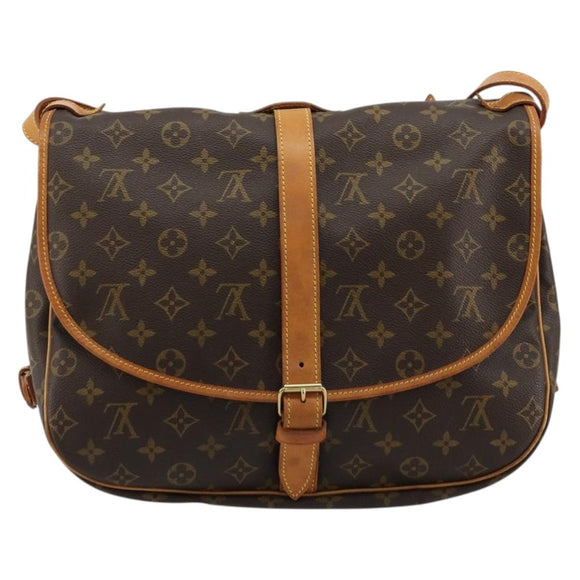 LOUIS VUITTON Monogram Saumur 35 Shoulder Bag M42254 LV Auth ka4186A