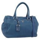 PRADA Hand Bag Vitterodino 2way Blue Silver Auth ka4188A-1