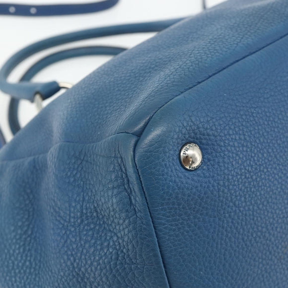PRADA Hand Bag Vitterodino 2way Blue Silver Auth ka4188A