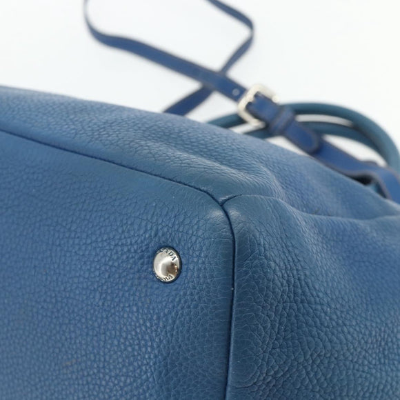 PRADA Hand Bag Vitterodino 2way Blue Silver Auth ka4188A