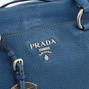 PRADA Hand Bag Vitterodino 2way Blue Silver Auth ka4188A-19