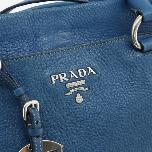 PRADA Hand Bag Vitterodino 2way Blue Silver Auth ka4188A