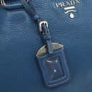 PRADA Hand Bag Vitterodino 2way Blue Silver Auth ka4188A-10