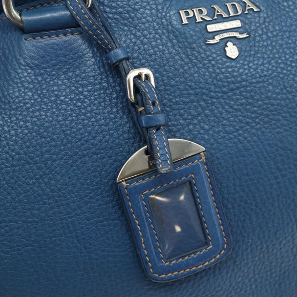 PRADA Hand Bag Vitterodino 2way Blue Silver Auth ka4188A