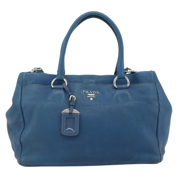 PRADA Hand Bag Vitterodino 2way Blue Silver Auth ka4188A