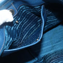 PRADA Hand Bag Vitterodino 2way Blue Silver Auth ka4188A-25
