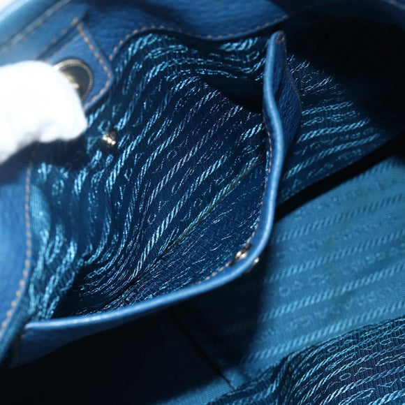 PRADA Hand Bag Vitterodino 2way Blue Silver Auth ka4188A