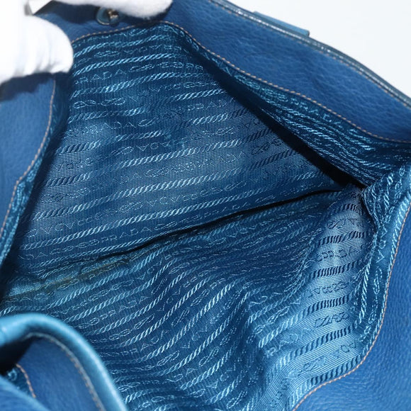 PRADA Hand Bag Vitterodino 2way Blue Silver Auth ka4188A