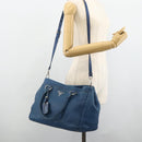 PRADA Hand Bag Vitterodino 2way Blue Silver Auth ka4188A-28