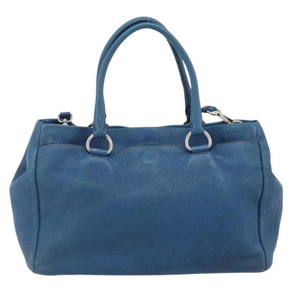 PRADA Hand Bag Vitterodino 2way Blue Silver Auth ka4188A