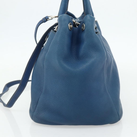 PRADA Hand Bag Vitterodino 2way Blue Silver Auth ka4188A