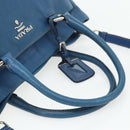 PRADA Hand Bag Vitterodino 2way Blue Silver Auth ka4188A-7