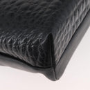 BALLY Chain Shoulder Bag Leather Black Gold Auth ka4189A-10