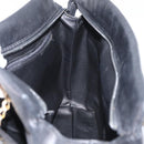 BALLY Chain Shoulder Bag Leather Black Gold Auth ka4189A-18