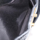 BALLY Chain Shoulder Bag Leather Black Gold Auth ka4189A-22