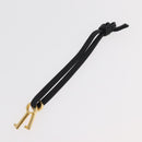 BALLY Chain Shoulder Bag Leather Black Gold Auth ka4189A-23
