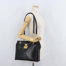 BALLY Chain Shoulder Bag Leather Black Gold Auth ka4189A-24