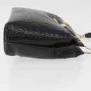 BALLY Chain Shoulder Bag Leather Black Gold Auth ka4189A-4