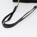 BALLY Chain Shoulder Bag Leather Black Gold Auth ka4189A-7