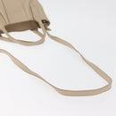 Salvatore Ferragamo Gancini Hand Bag Leather 2way Beige Gold Auth ka4190-10