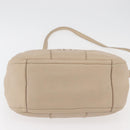 Salvatore Ferragamo Gancini Hand Bag Leather 2way Beige Gold Auth ka4190-12