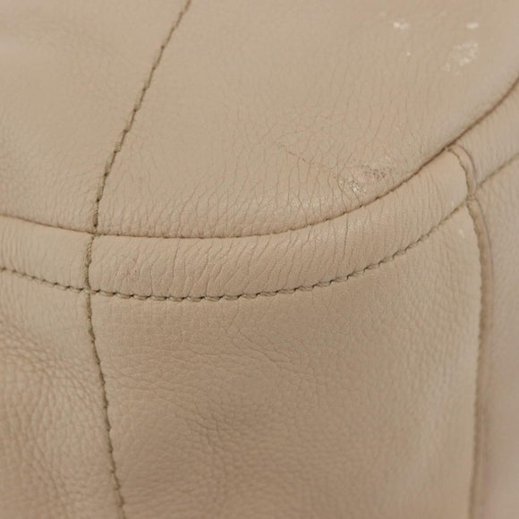 Salvatore Ferragamo Gancini Hand Bag Leather 2way Beige Gold Auth ka4190