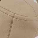 Salvatore Ferragamo Gancini Hand Bag Leather 2way Beige Gold Auth ka4190-14