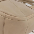 Salvatore Ferragamo Gancini Hand Bag Leather 2way Beige Gold Auth ka4190-16