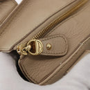 Salvatore Ferragamo Gancini Hand Bag Leather 2way Beige Gold Auth ka4190-18