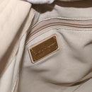 Salvatore Ferragamo Gancini Hand Bag Leather 2way Beige Gold Auth ka4190-19