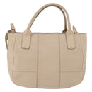 Salvatore Ferragamo Gancini Hand Bag Leather 2way Beige Gold Auth ka4190-3