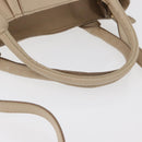 Salvatore Ferragamo Gancini Hand Bag Leather 2way Beige Gold Auth ka4190-8