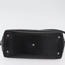 Salvatore Ferragamo Gancini Hand Bag Leather 2way Black Silver Auth ka4192-5