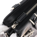 Salvatore Ferragamo Gancini Hand Bag Leather 2way Black Silver Auth ka4192-10