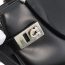 Salvatore Ferragamo Gancini Hand Bag Leather 2way Black Silver Auth ka4192-19