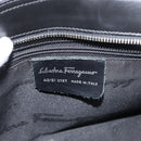 Salvatore Ferragamo Gancini Hand Bag Leather 2way Black Silver Auth ka4192-12