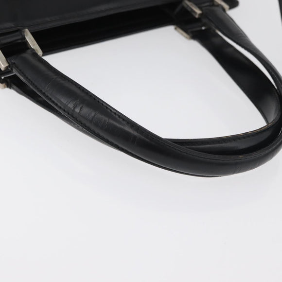 Salvatore Ferragamo Gancini Hand Bag Leather 2way Black Silver Auth ka4192