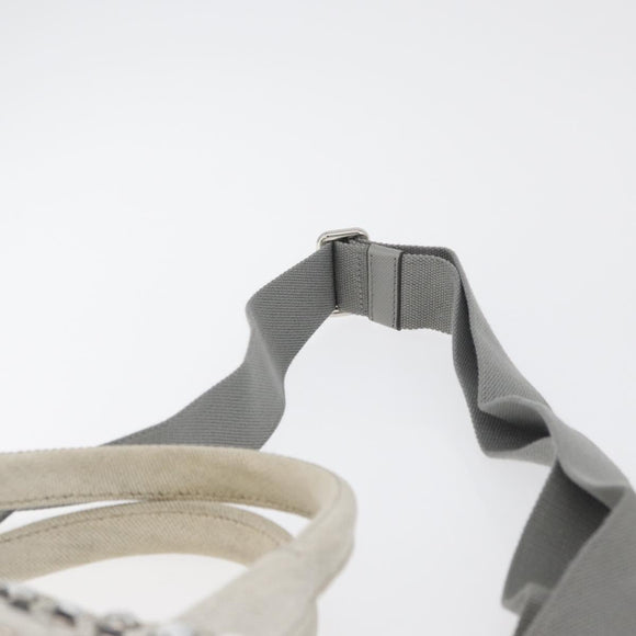 PRADA Canapa PM Hand Bag Canvas 2way Gray Silver Auth ka4194A