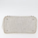 PRADA Canapa PM Hand Bag Canvas 2way Gray Silver Auth ka4194A-11