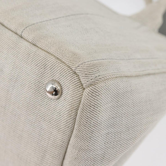 PRADA Canapa PM Hand Bag Canvas 2way Gray Silver Auth ka4194A