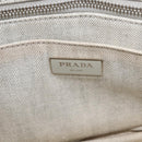 PRADA Canapa PM Hand Bag Canvas 2way Gray Silver Auth ka4194A-17