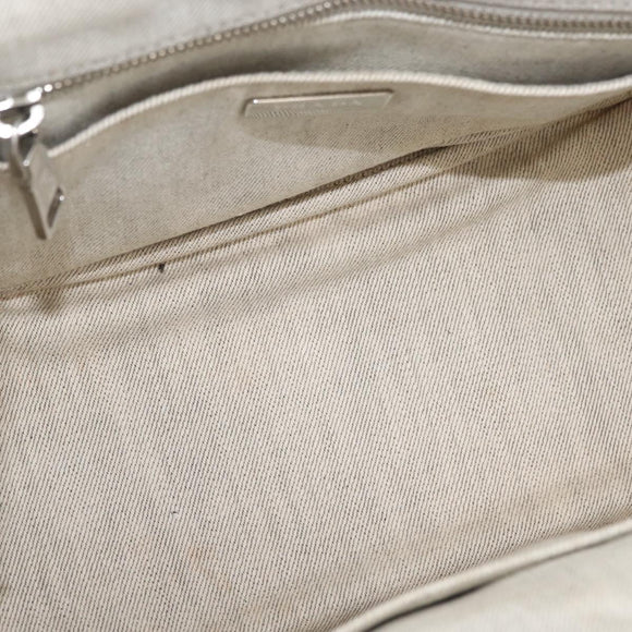 PRADA Canapa PM Hand Bag Canvas 2way Gray Silver Auth ka4194A