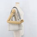 PRADA Canapa PM Hand Bag Canvas 2way Gray Silver Auth ka4194A-26